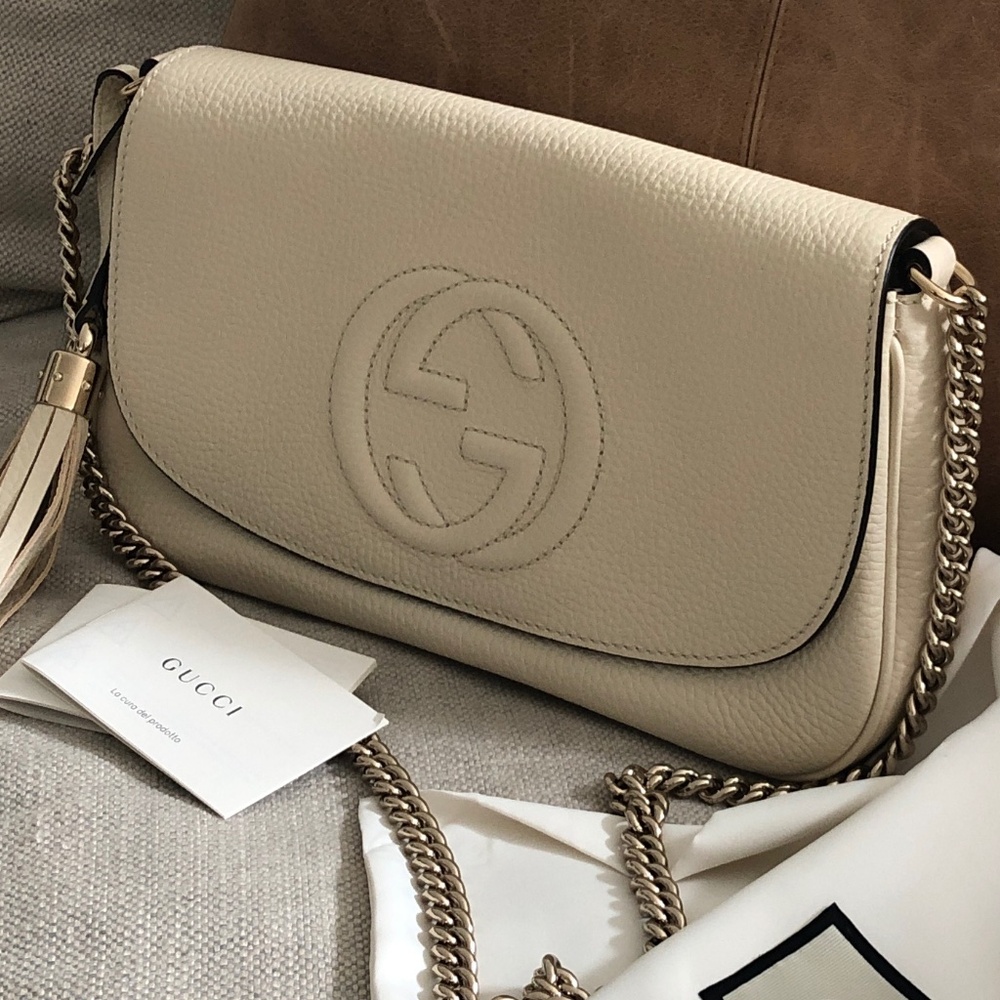 Gucci Soho leather with chain for cross body, shoulder and clutch